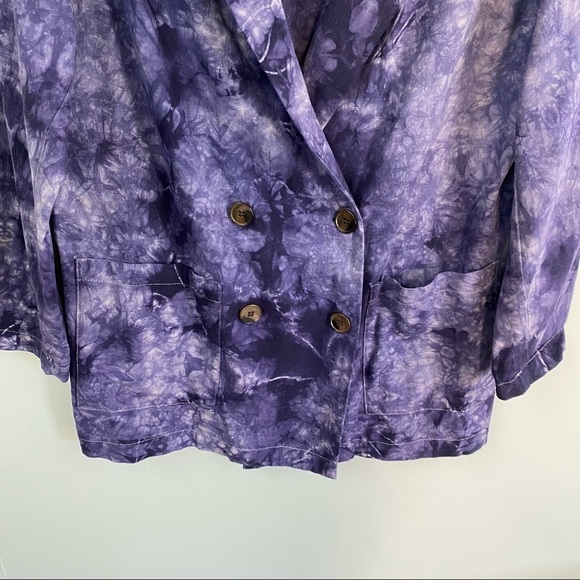 Anthropologie Amadi Hilde Tie Dye Linen Blend Blazer - Picture 6 of 14